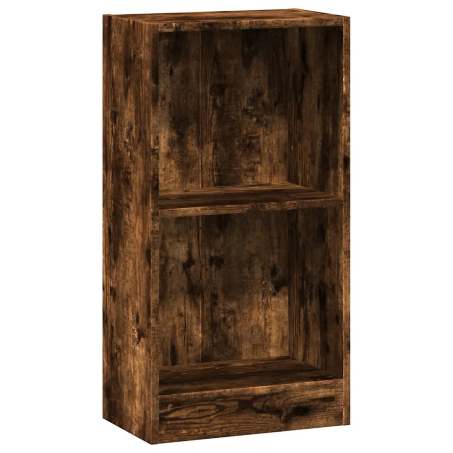 Boekenkast 40x24x76 cm bewerkt hout gerookt eikenkleurig