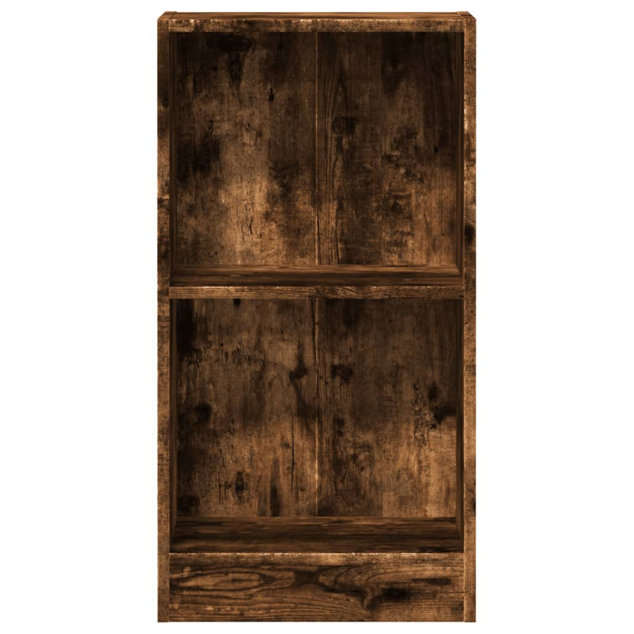 Boekenkast 40x24x76 cm bewerkt hout gerookt eikenkleurig