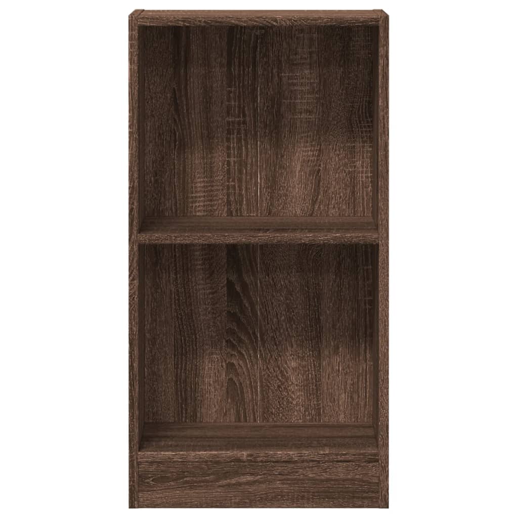 Boekenkast 40x24x76 cm bewerkt hout bruin eikenkleurig
