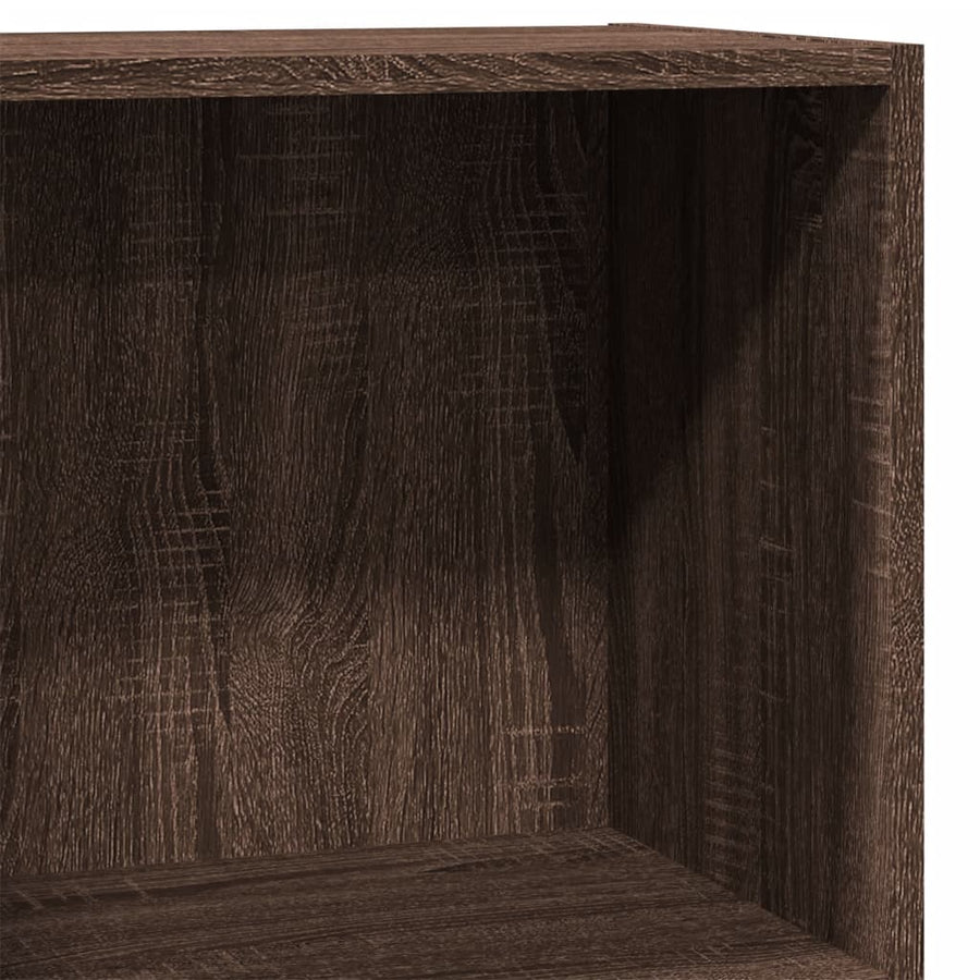 Boekenkast 40x24x76 cm bewerkt hout bruin eikenkleurig