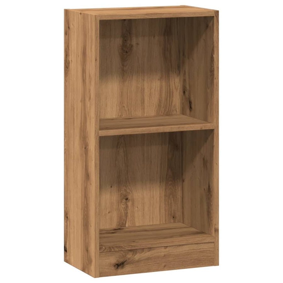 Boekenkast 40x24x76 cm bewerkt hout artisanaal eikenkleurig
