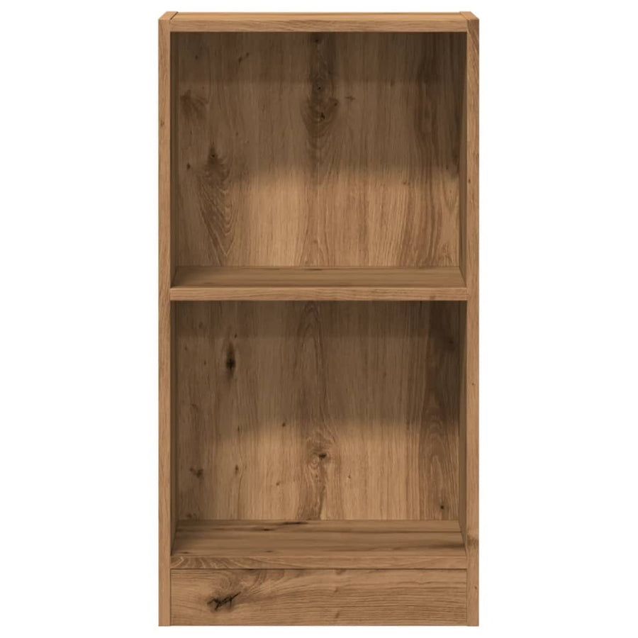 Boekenkast 40x24x76 cm bewerkt hout artisanaal eikenkleurig