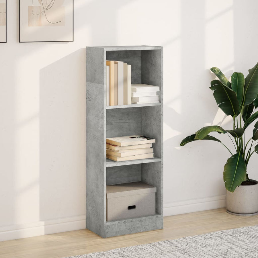 Boekenkast 40x24x109 cm bewerkt hout betongrijs