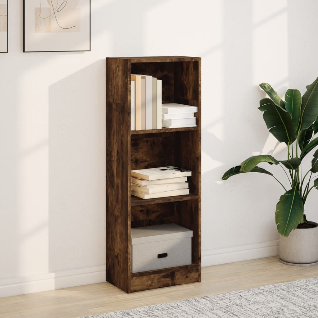 Boekenkast 40x24x109 cm bewerkt hout gerookt eikenkleurig