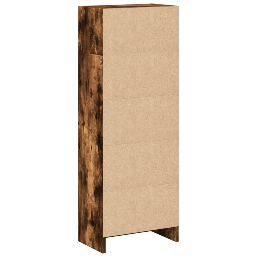 Boekenkast 40x24x109 cm bewerkt hout gerookt eikenkleurig