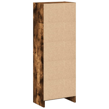 Boekenkast 40x24x109 cm bewerkt hout gerookt eikenkleurig