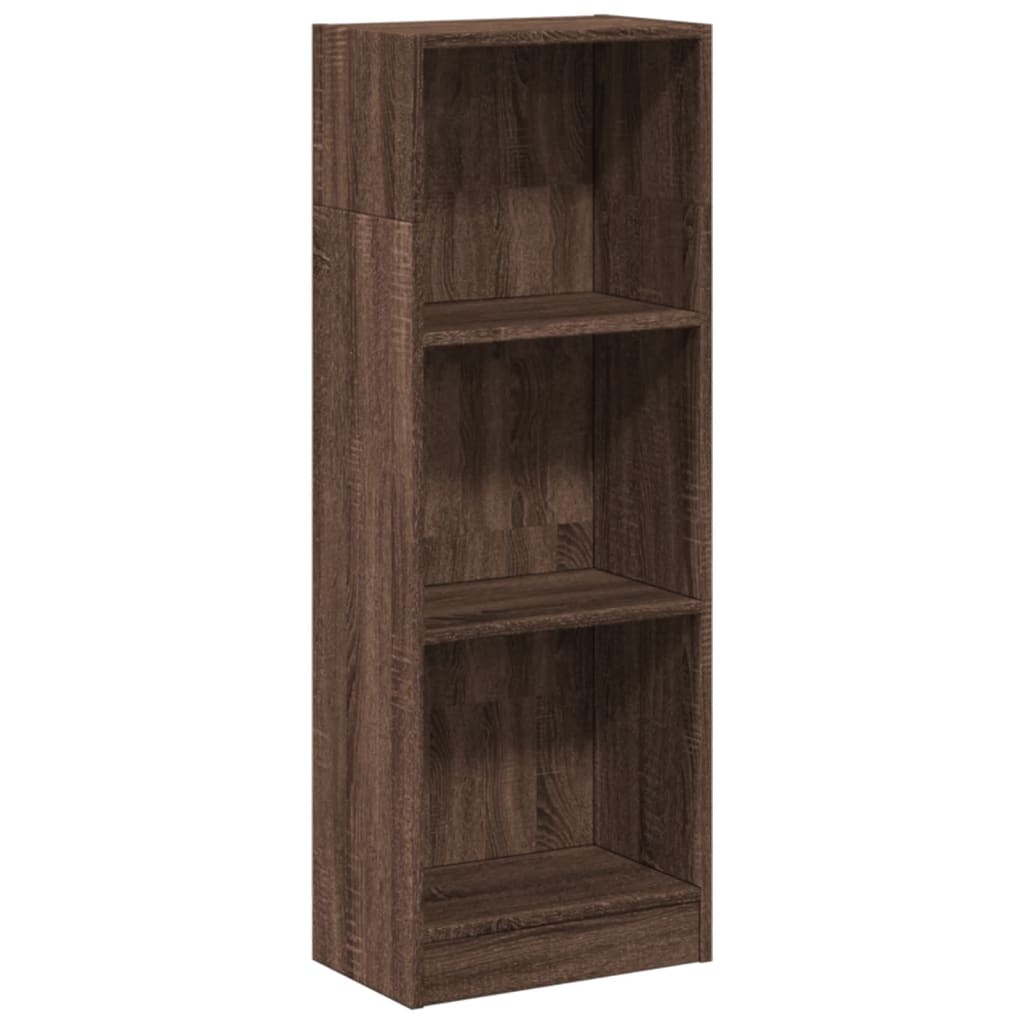 Boekenkast 40x24x109 cm bewerkt hout bruin eikenkleurig