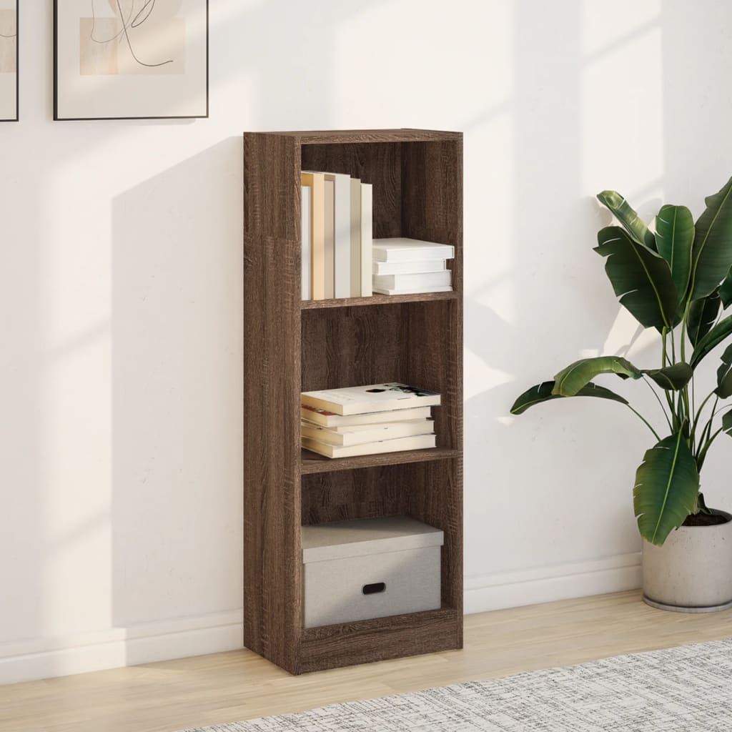 Boekenkast 40x24x109 cm bewerkt hout bruin eikenkleurig