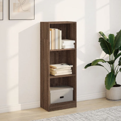 Boekenkast 40x24x109 cm bewerkt hout bruin eikenkleurig