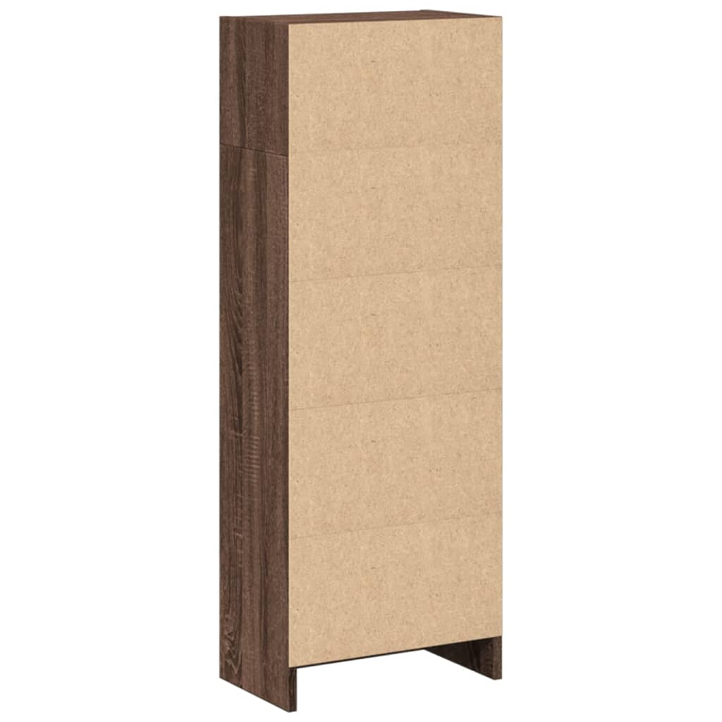 Boekenkast 40x24x109 cm bewerkt hout bruin eikenkleurig