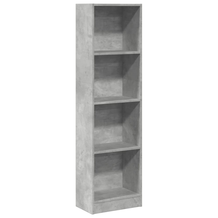 Boekenkast 40x24x143 cm bewerkt hout betongrijs