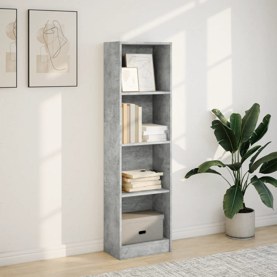 Boekenkast 40x24x143 cm bewerkt hout betongrijs