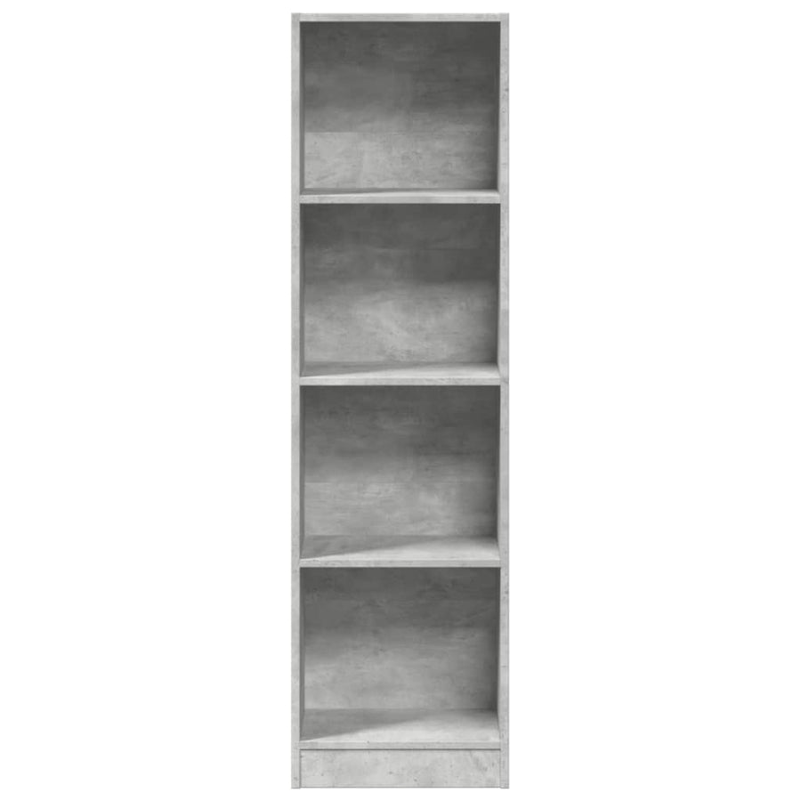 Boekenkast 40x24x143 cm bewerkt hout betongrijs