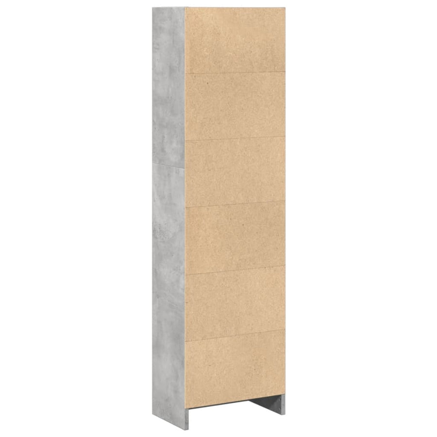 Boekenkast 40x24x143 cm bewerkt hout betongrijs
