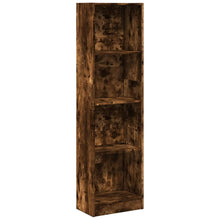 Boekenkast 40x24x143 cm bewerkt hout gerookt eikenkleurig