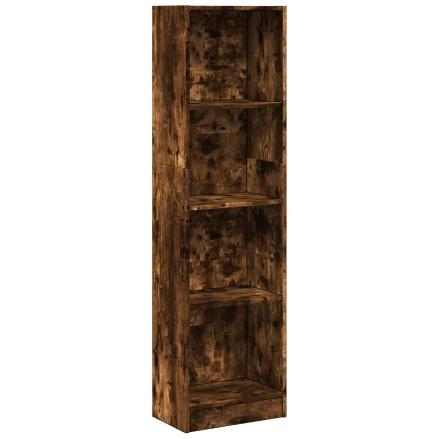 Boekenkast 40x24x143 cm bewerkt hout gerookt eikenkleurig