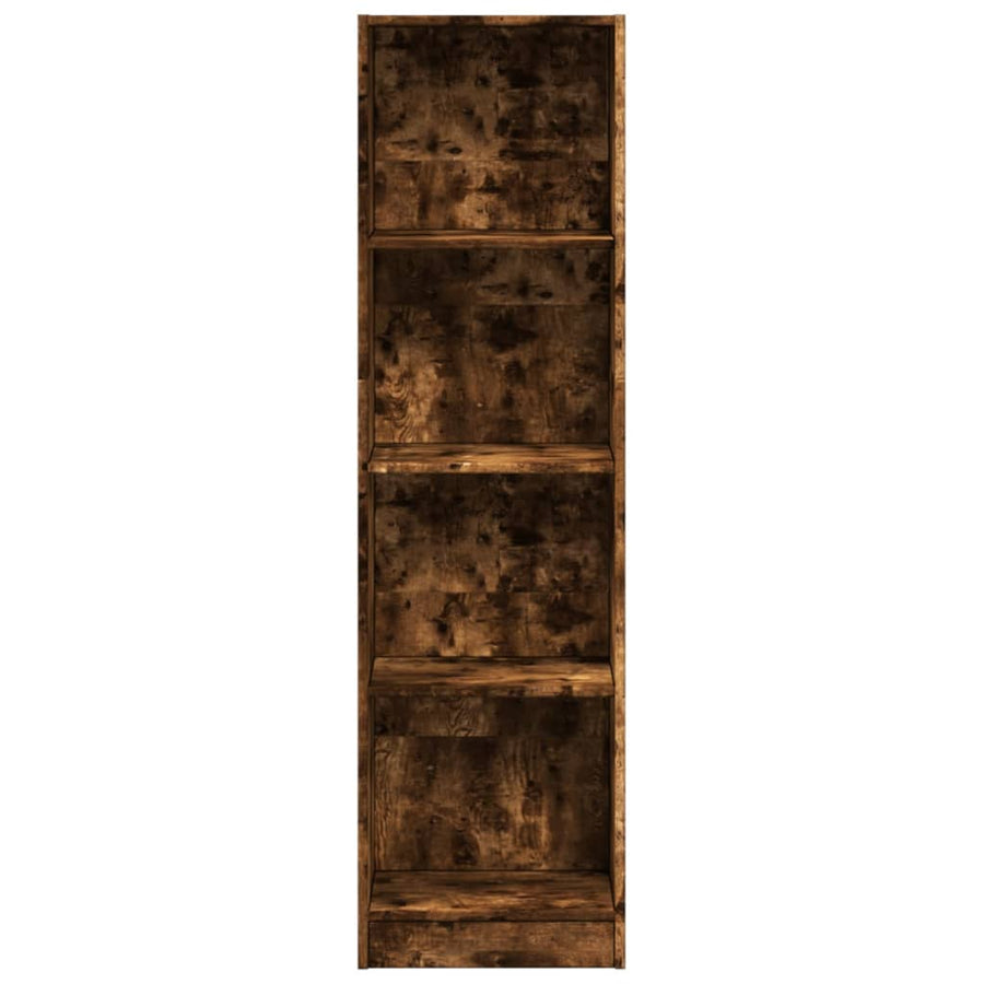 Boekenkast 40x24x143 cm bewerkt hout gerookt eikenkleurig