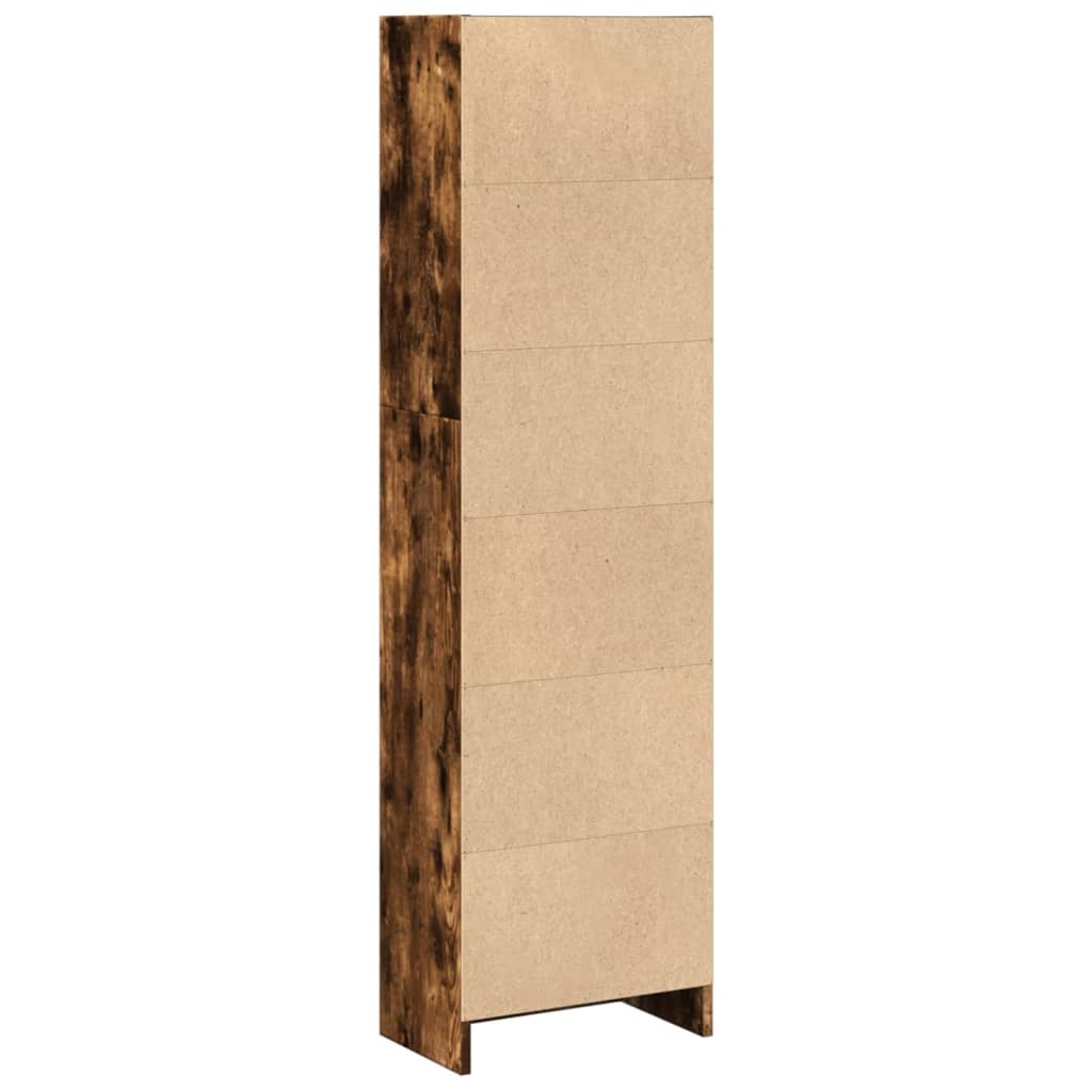 Boekenkast 40x24x143 cm bewerkt hout gerookt eikenkleurig