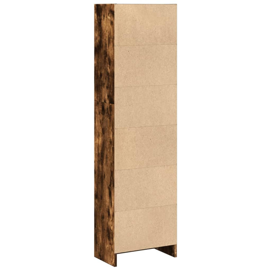Boekenkast 40x24x143 cm bewerkt hout gerookt eikenkleurig