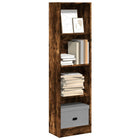 Boekenkast 40x24x143 cm bewerkt hout gerookt eiken