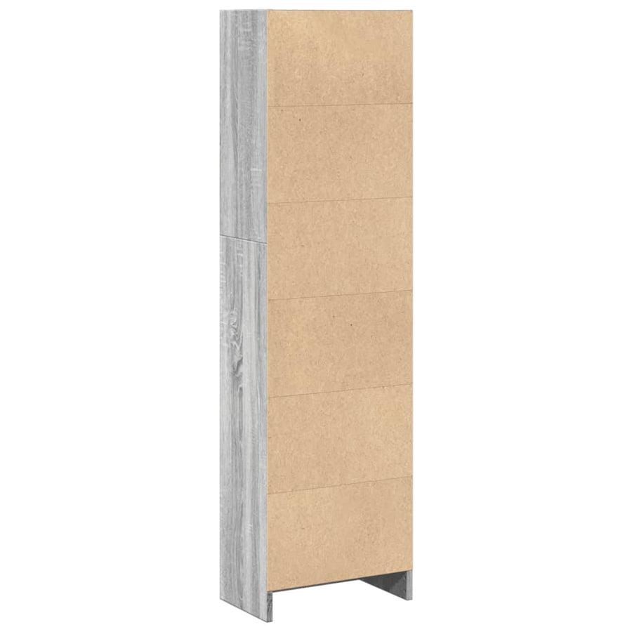 Boekenkast 40x24x143 cm bewerkt hout grijs sonoma eikenkleurig