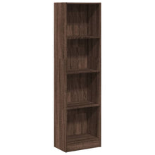 Boekenkast 40x24x143 cm bewerkt hout bruin eikenkleurig