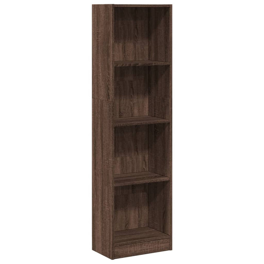 Boekenkast 40x24x143 cm bewerkt hout bruin eikenkleurig
