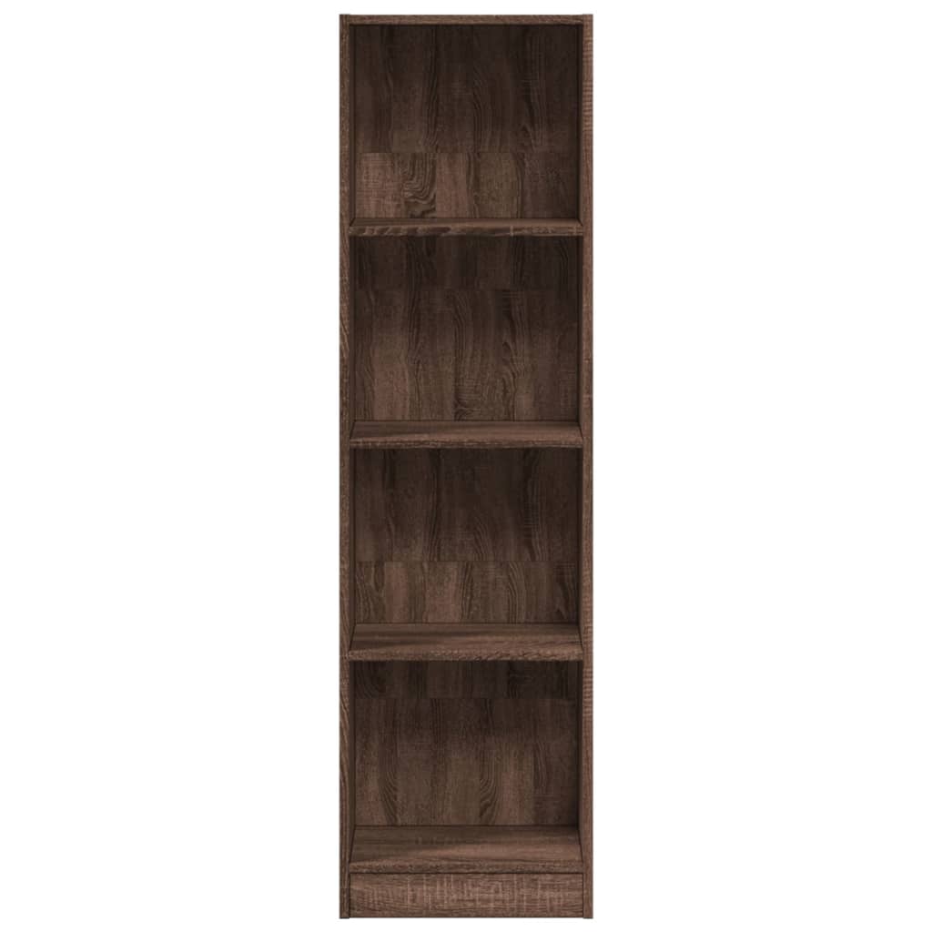 Boekenkast 40x24x143 cm bewerkt hout bruin eikenkleurig