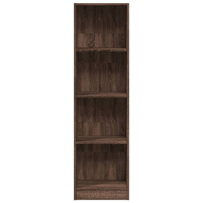 Boekenkast 40x24x143 cm bewerkt hout bruin eikenkleurig