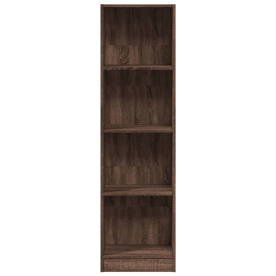 Boekenkast 40x24x143 cm bewerkt hout bruin eikenkleurig
