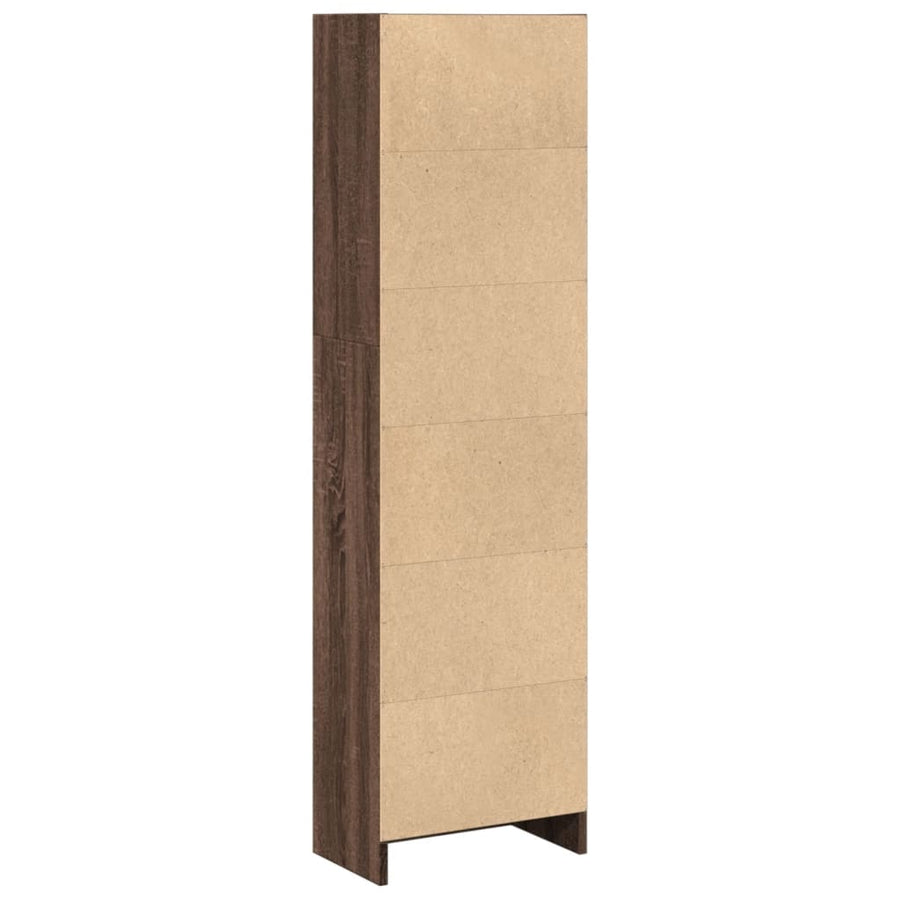 Boekenkast 40x24x143 cm bewerkt hout bruin eikenkleurig