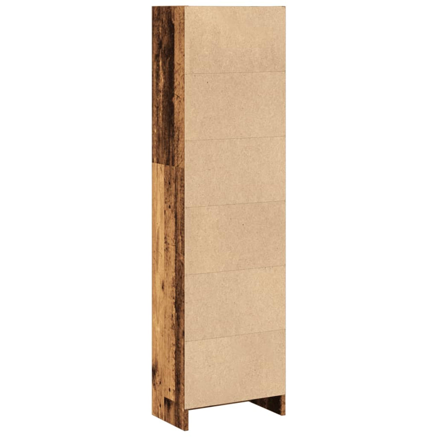 Boekenkast 40x24x143 cm bewerkt hout oud houtkleurig
