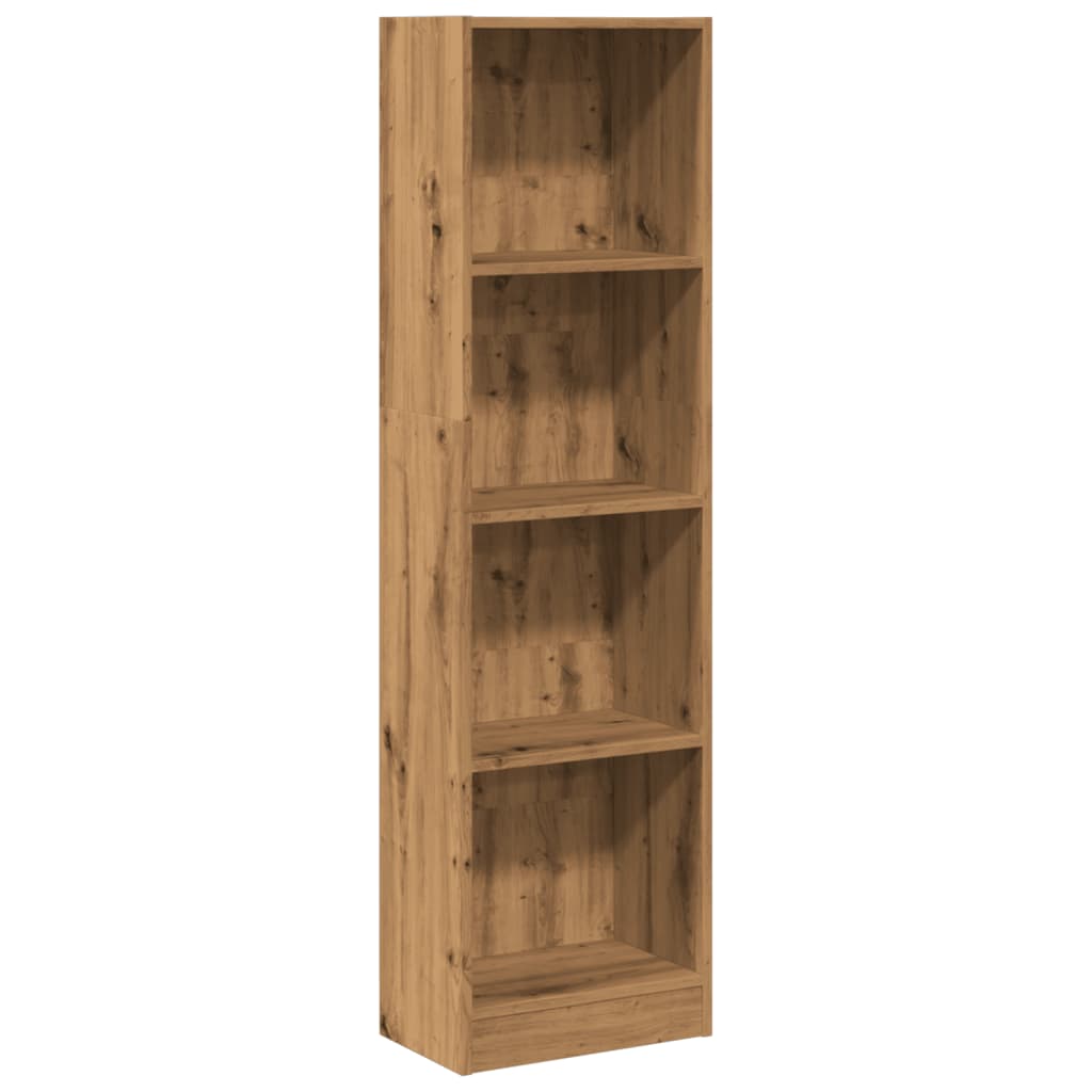 Boekenkast 40x24x143 cm bewerkt hout artisanaal eikenkleurig