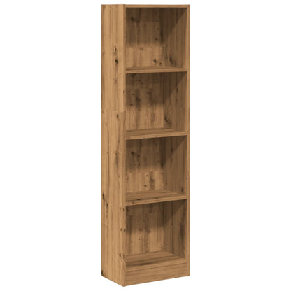 Boekenkast 40x24x143 cm bewerkt hout artisanaal eikenkleurig
