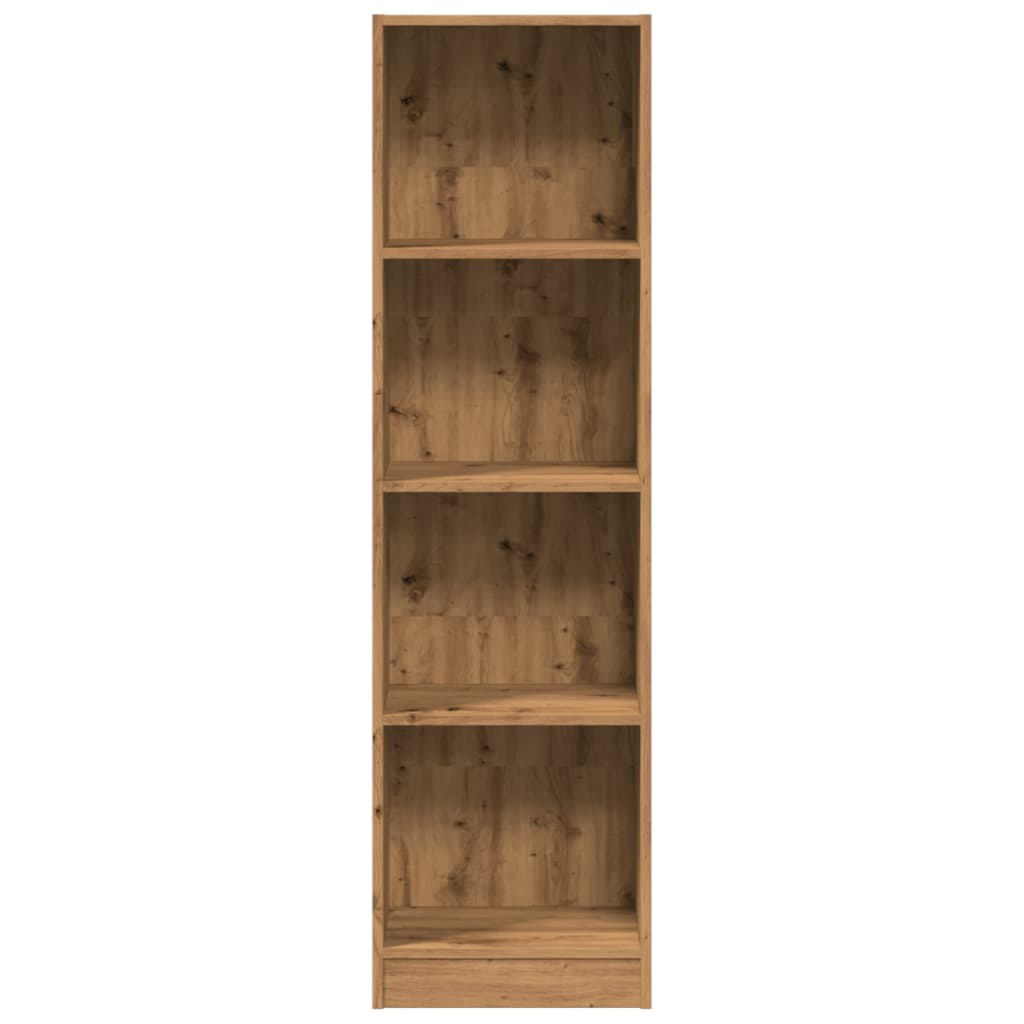 Boekenkast 40x24x143 cm bewerkt hout artisanaal eikenkleurig