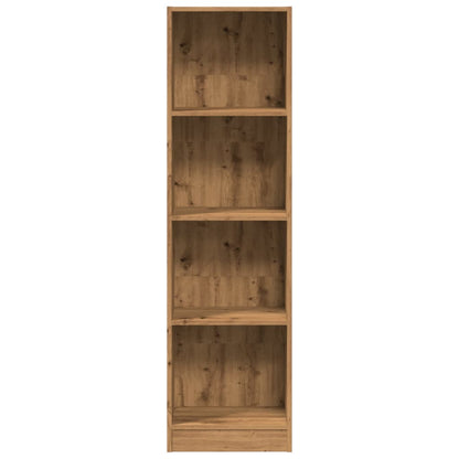 Boekenkast 40x24x143 cm bewerkt hout artisanaal eikenkleurig