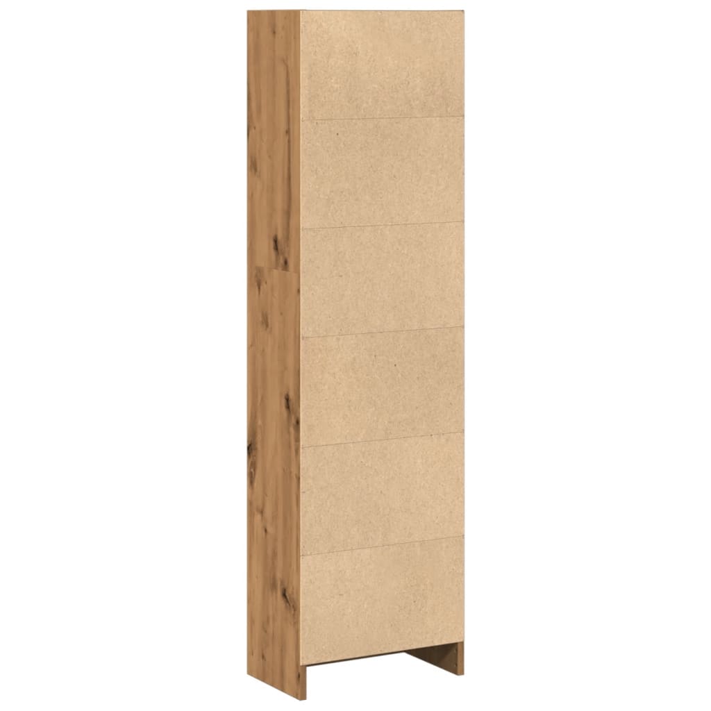 Boekenkast 40x24x143 cm bewerkt hout artisanaal eikenkleurig