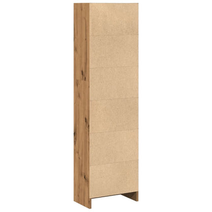 Boekenkast 40x24x143 cm bewerkt hout artisanaal eikenkleurig