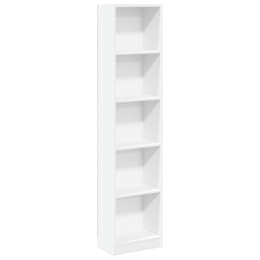 Boekenkast 40x24x176 cm bewerkt hout wit