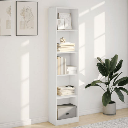 Boekenkast 40x24x176 cm bewerkt hout wit
