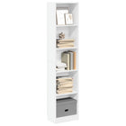 Bookcase 40x24x176 cm engineered wood white