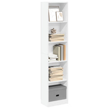 Boekenkast 40x24x176 cm bewerkt hout wit