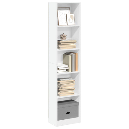 Boekenkast 40x24x176 cm bewerkt hout wit