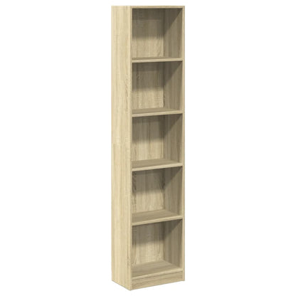 Boekenkast 40x24x176 cm bewerkt hout sonoma eikenkleurig