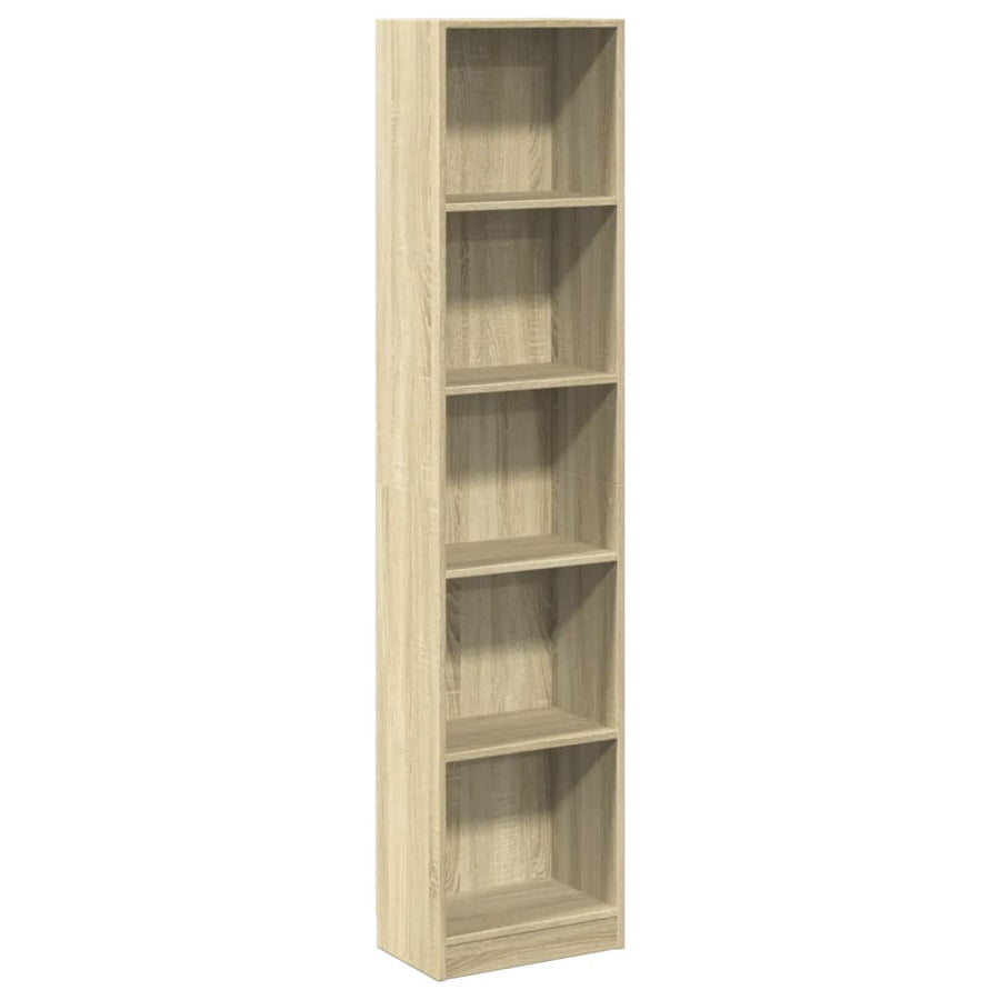 Boekenkast 40x24x176 cm bewerkt hout sonoma eikenkleurig