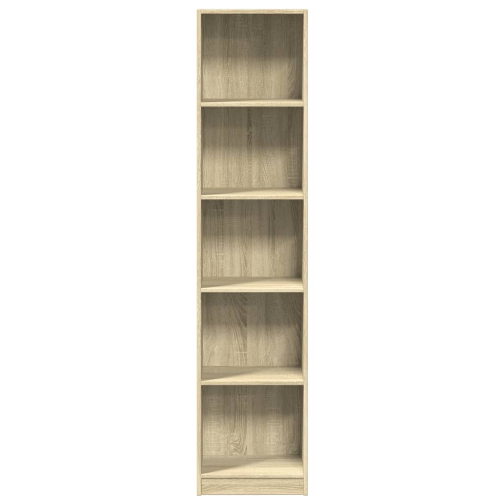 Boekenkast 40x24x176 cm bewerkt hout sonoma eikenkleurig