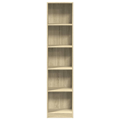Boekenkast 40x24x176 cm bewerkt hout sonoma eikenkleurig