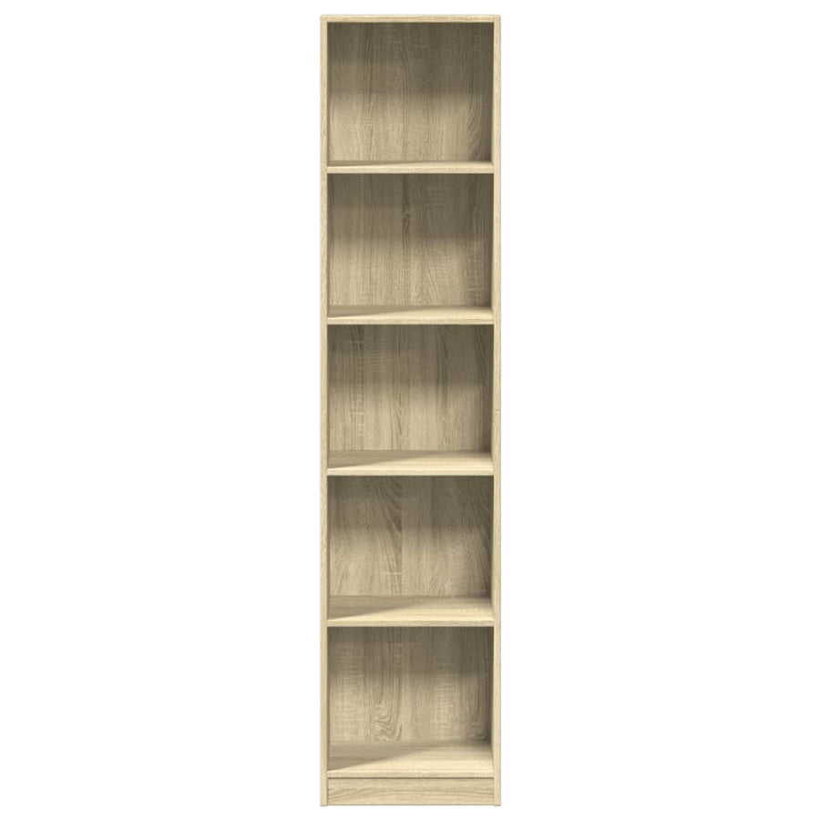 Boekenkast 40x24x176 cm bewerkt hout sonoma eikenkleurig