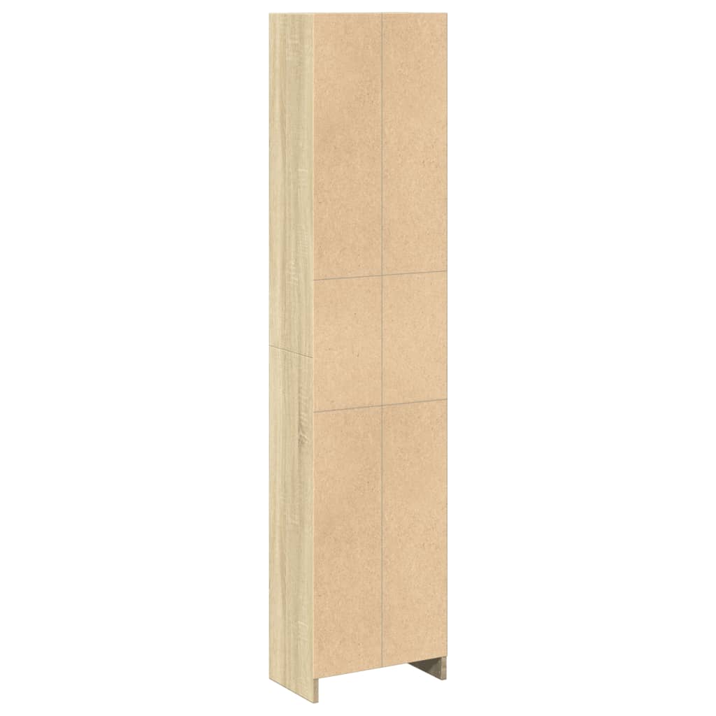 Boekenkast 40x24x176 cm bewerkt hout sonoma eikenkleurig