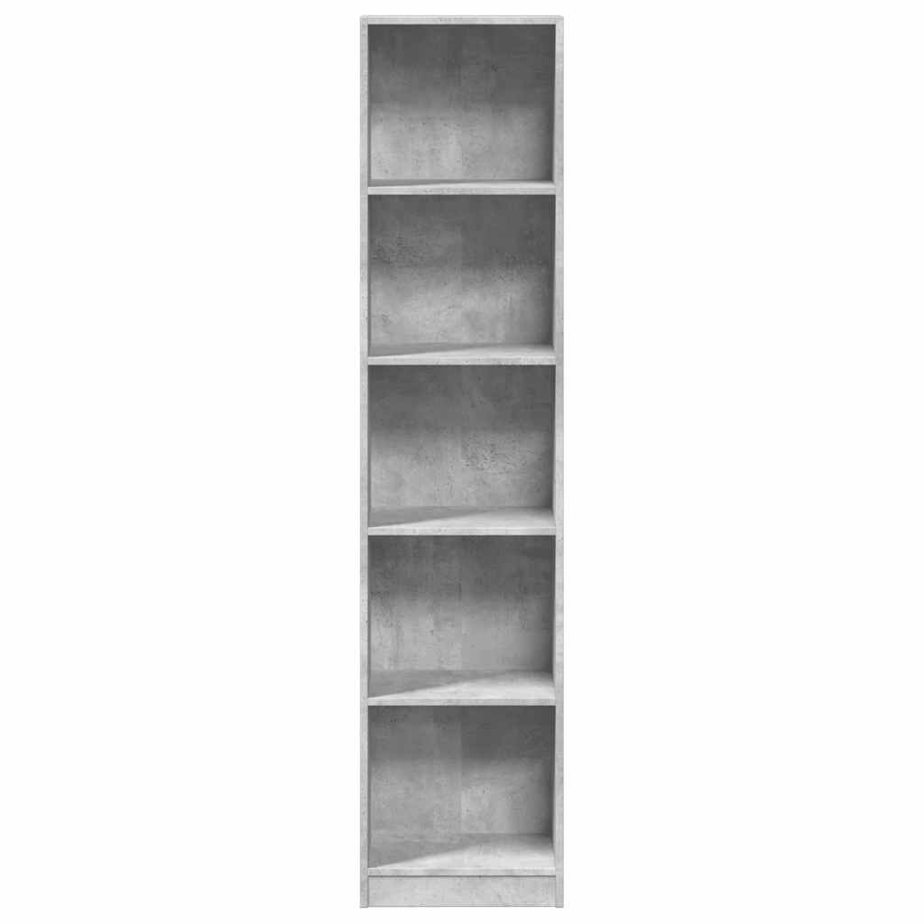 Boekenkast 40x24x176 cm bewerkt hout betongrijs